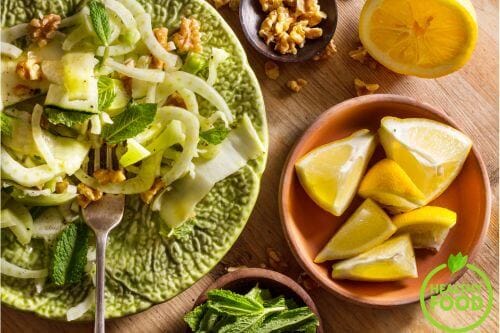 Fresh fennel salad with lemon and sage